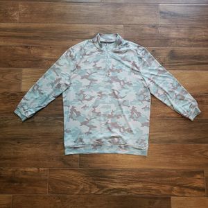 Johnnie-O Shirt Mens Medium Grey Camo Titan Pullover Golf Performance Hybrid